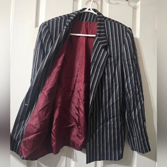 Vintage Striped Steam Punk Blazer by Adolfo Atelier, Fully Lined, Size 8, EUC! - Picture 3 of 12